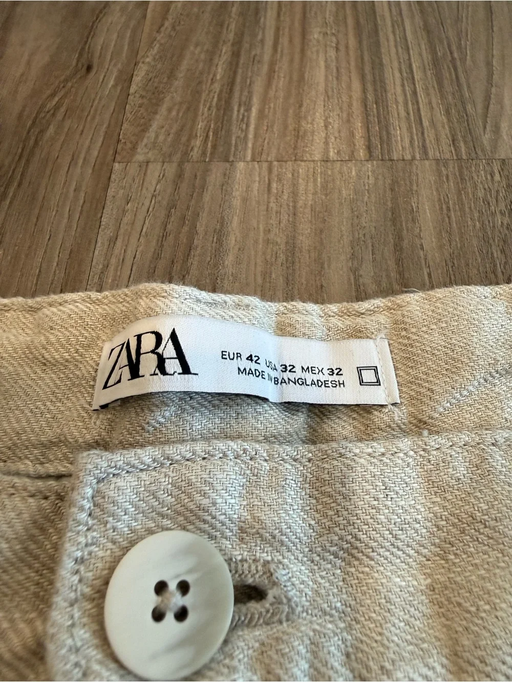 NWT Zara Men's Lightweight 100% Linen Pants in Natural Beige Size US 32 Waist